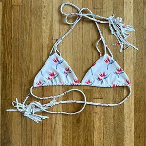Acacia swimwear bikini top bird of paradise